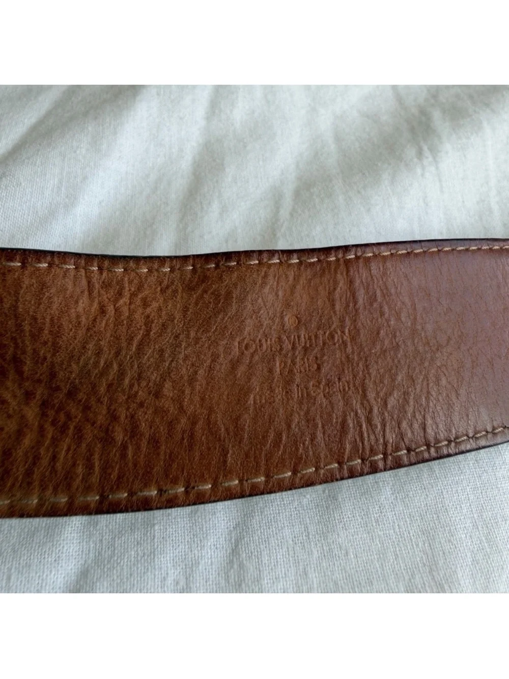 Louis Vuitton Brown Monogram Canvas Belt with Gold LV Buckle